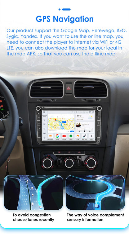 Car radio 8" Android 13 for VW Golf, Passat B7, Polo, Tiguan
