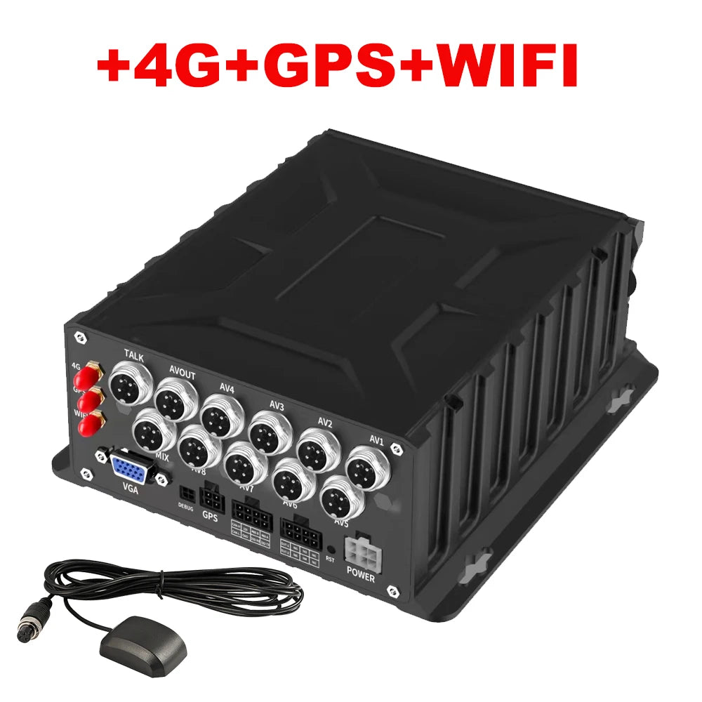 8CH 1080P DVR with 4G GPS WIFI and AHD Inputs for Vehicles