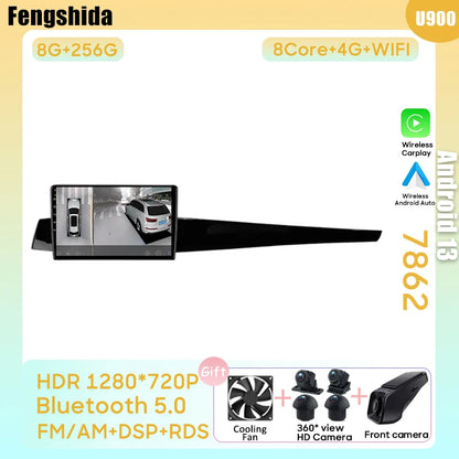 Autoradio Android 10.2" 1 Din para Renault Latitude y Renault Laguna - CarPlay, 5G Wifi, Mirror Link