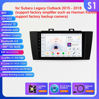 Android 9" 2DIN CarPlay radio for Subaru Legacy 2015-2018