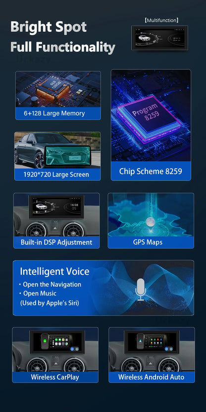 CarPlay Android 13 de 10.25" para Audi A1 2012-2018