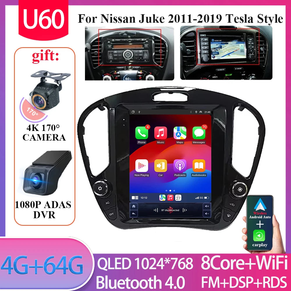 Autoradio Tesla 9.7'' Nissan Juke 2011-2019 CarPlay Android Auto