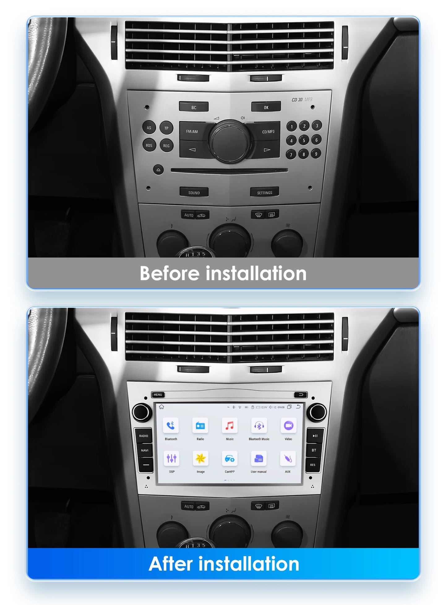 Autoradio da 7" per Opel Astra H/J 2004-2010 Corsa C/D 2004-2013