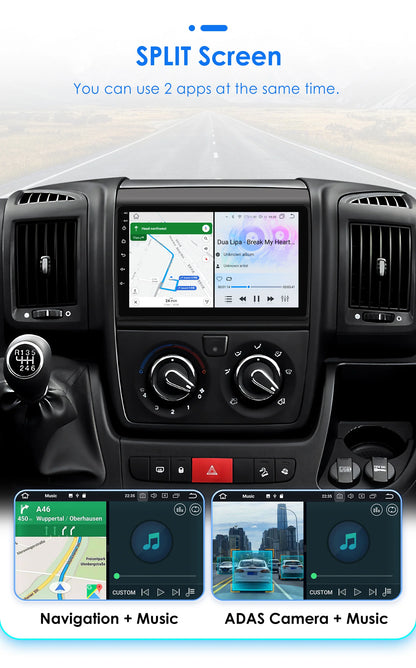 Android 9" CarPlay DSP per Fiat Ducato, Citroen Jumper, Peugeot Boxer