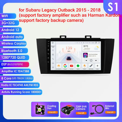 Android 9" 2DIN CarPlay radio for Subaru Legacy 2015-2018