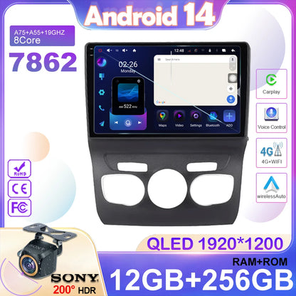 Android 10" Double Din car radio for Citroën C4 2013-2016