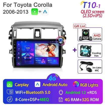 9" 2DIN Android Car Stereo for Toyota Corolla 2006-2012