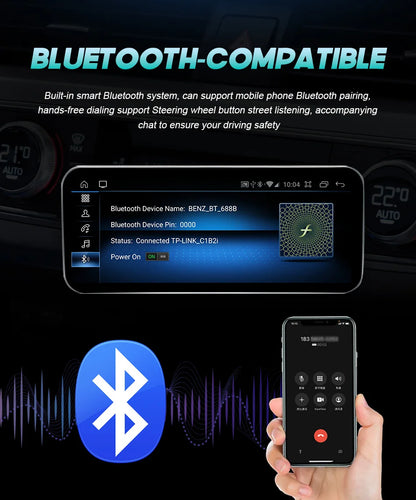 Radio Android 14 8.8” 2 Din per Mercedes Classe C W204 2011-2014 – CarPlay, GPS e WIFI