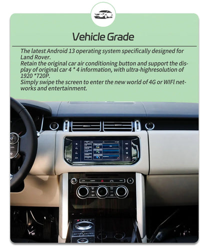 Android 13 10.25" 1 Din car radio for Range Rover Vogue/Sport 2013-2017