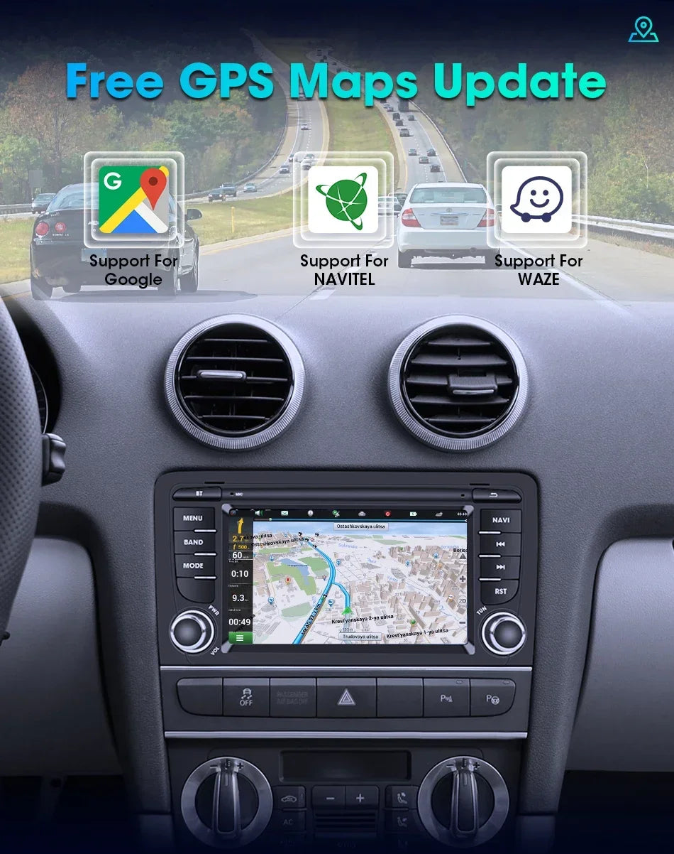 A3 Navigator: Radio 7" Android CarPlay AutoRadioCanario