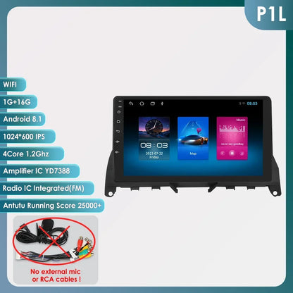 Autoradio 9" 2 Din Android 13 per Mercedes Benz Classe C W204 S204 2007-2010