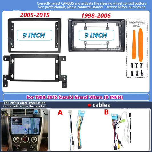 Telaio da 9 pollici per SUZUKI GRAND VITARA 1998-2015 2 Din