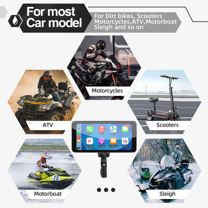 Monitor 6.5" IPX67 CarPlay Moto Android Auto