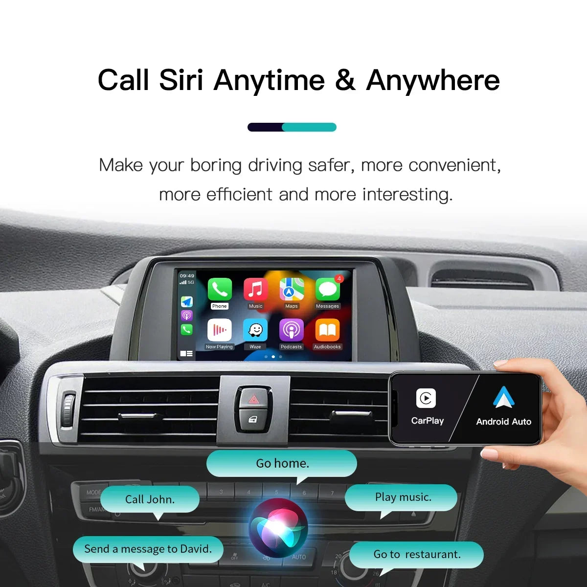 Modulo di aggiornamento Android 12 Wireless CarPlay da 10,25" per BMW Serie 1-4 (2011-2017)
