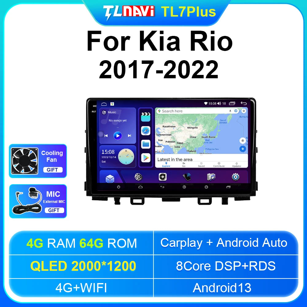 Autoradio stereo Android Auto da 9" per Kia Rio 2017-2022