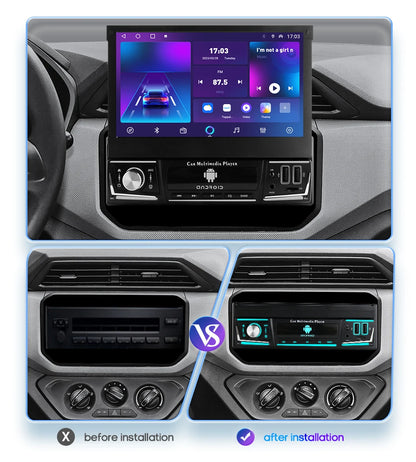 Autoradio 7" Android 1 Din con CarPlay GPS y Pantalla Retráctil