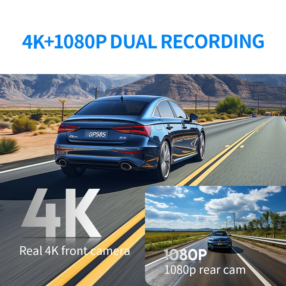 Dashcam KAWA D8 4K con Dual-Cam y GPS, 3-5'' AutoRadioCanario