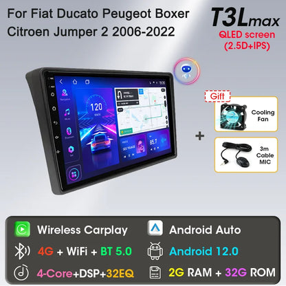 Autoradio 9" 2DIN Android per Fiat Ducato 2006-2022