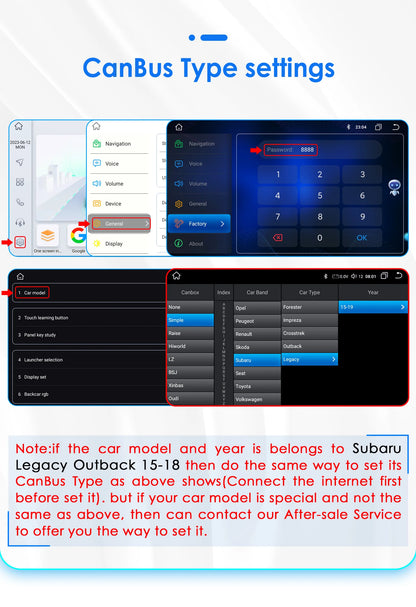 Android 9" 2DIN CarPlay radio for Subaru Legacy 2015-2018