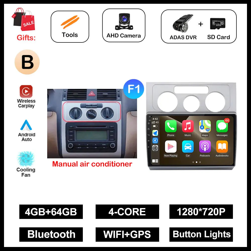 Multimedia da 10 pollici per Volkswagen Touran 2003-2010