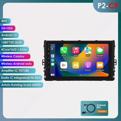 9" 2DIN Android 13 Car Stereo for VW T-Roc T-Cross Polo 2018-2021