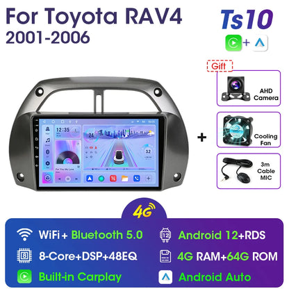 9” 2 Din Android car radio for Toyota RAV4 2001–2006