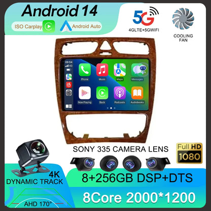 Autoradio Android da 9" per Mercedes Classe C W203