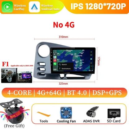 9" Android 14 CarPlay for Toyota Matrix 2003-2008 and Pontiac Vibe 2003-2004