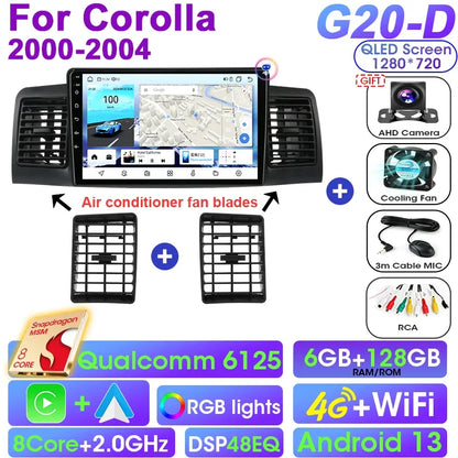 Android 12 9" 2DIN Car Stereo for Toyota Corolla 2000-2004 - CarPlay, GPS &amp; More