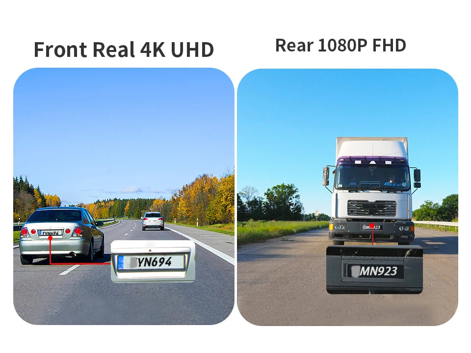 Dashcam KAWA D8 4K con Dual-Cam y GPS, 3-5'' AutoRadioCanario