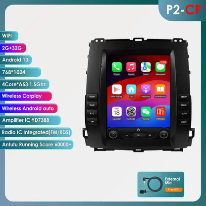 Autoradio Android 13 da 9,7" Double Din per Land Cruiser Prado 120 / Lexus GX470 2002-2009