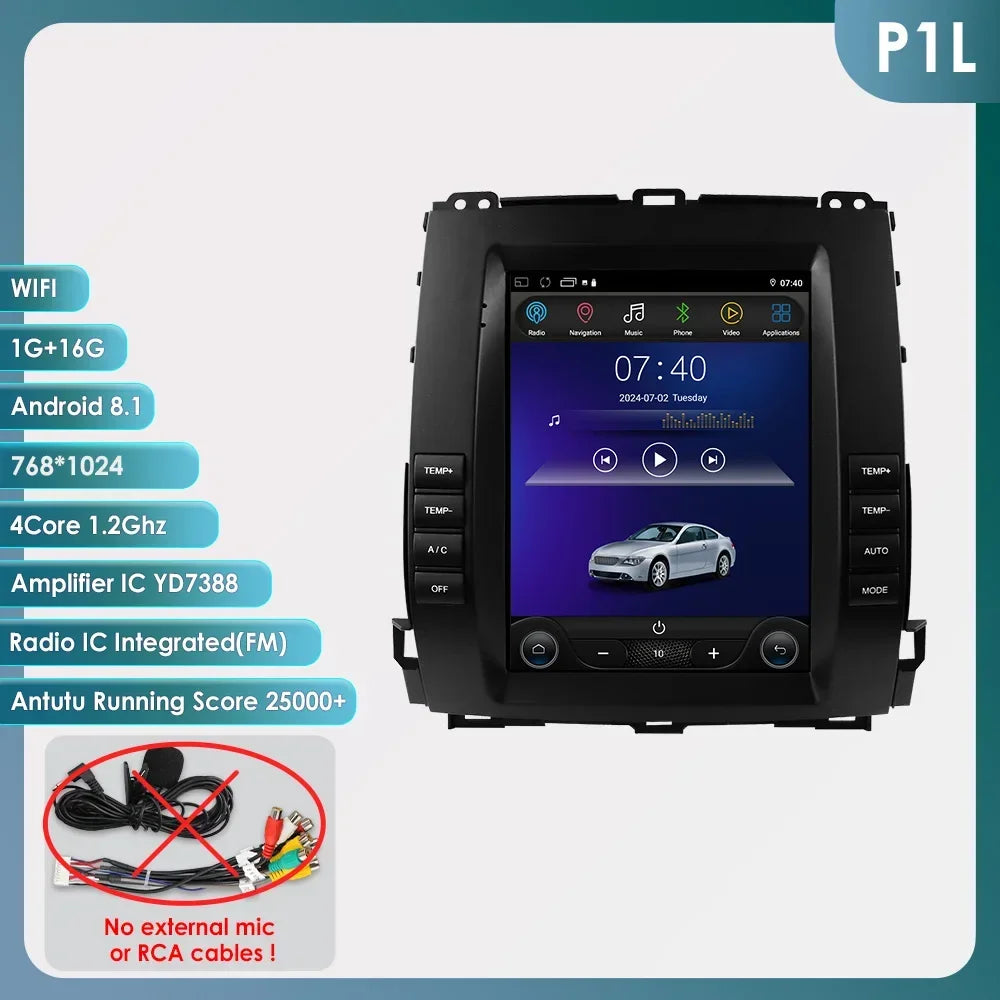 Autoradio Android 13 da 9,7" Double Din per Land Cruiser Prado 120 / Lexus GX470 2002-2009