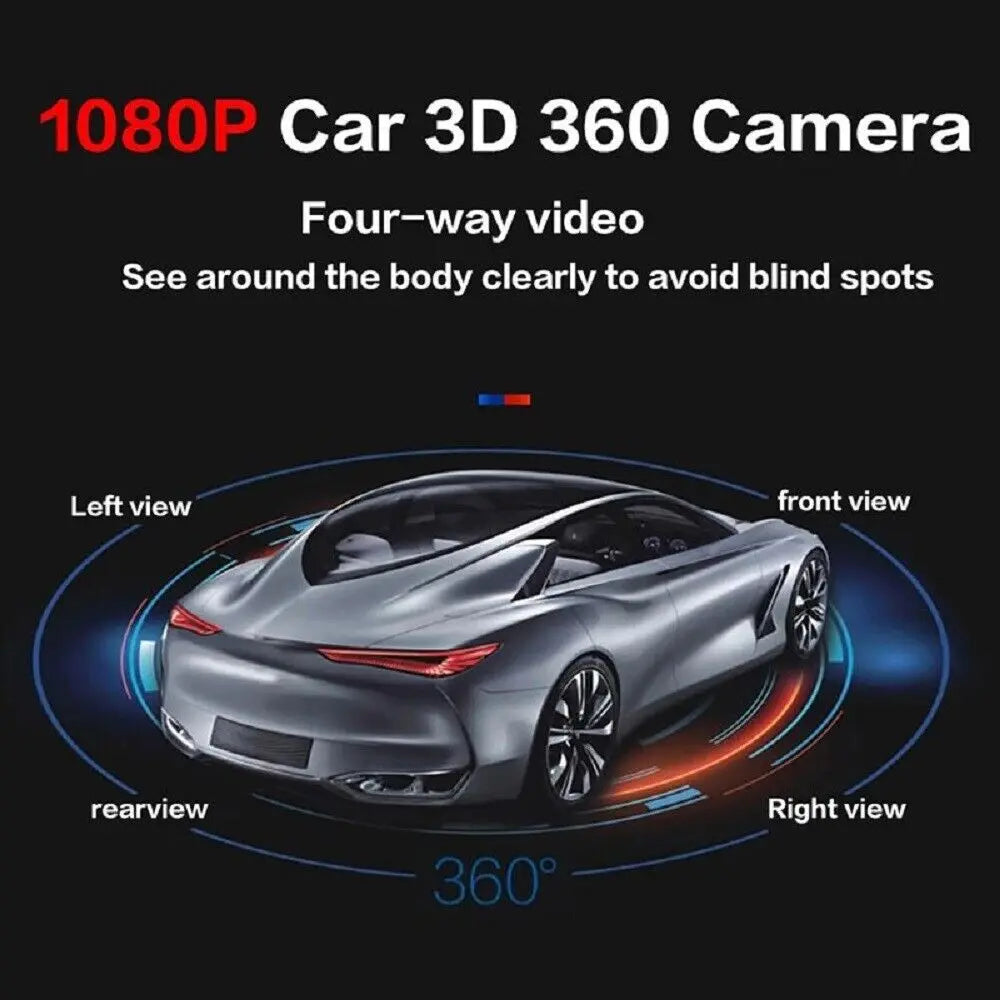 Telecamera AHD a 360° con visione notturna per radio Android da 3"