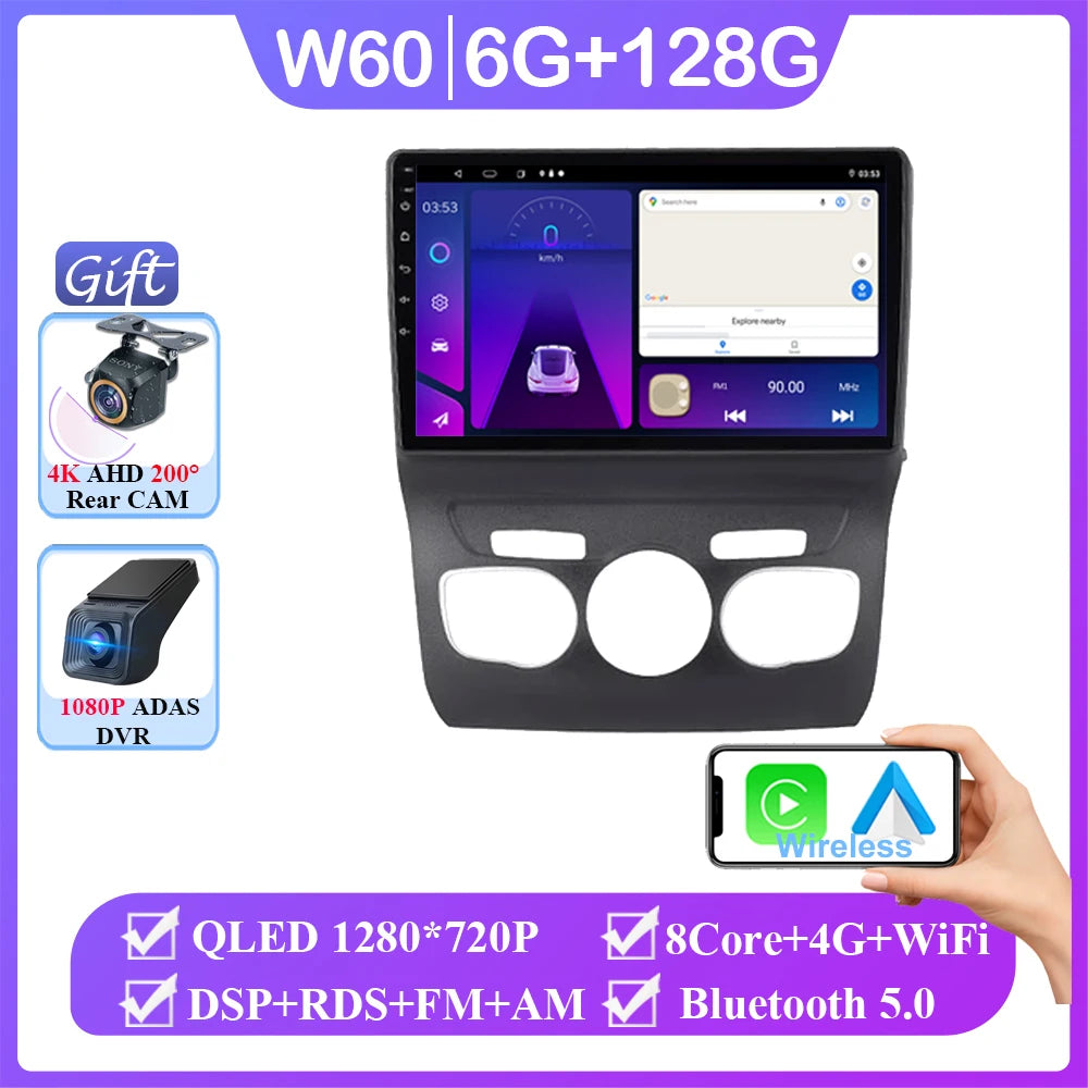 Android 10" Double Din car radio for Citroën C4 2013-2016