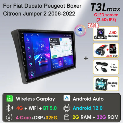Autoradio 9" 2DIN Android per Fiat Ducato 2006-2022