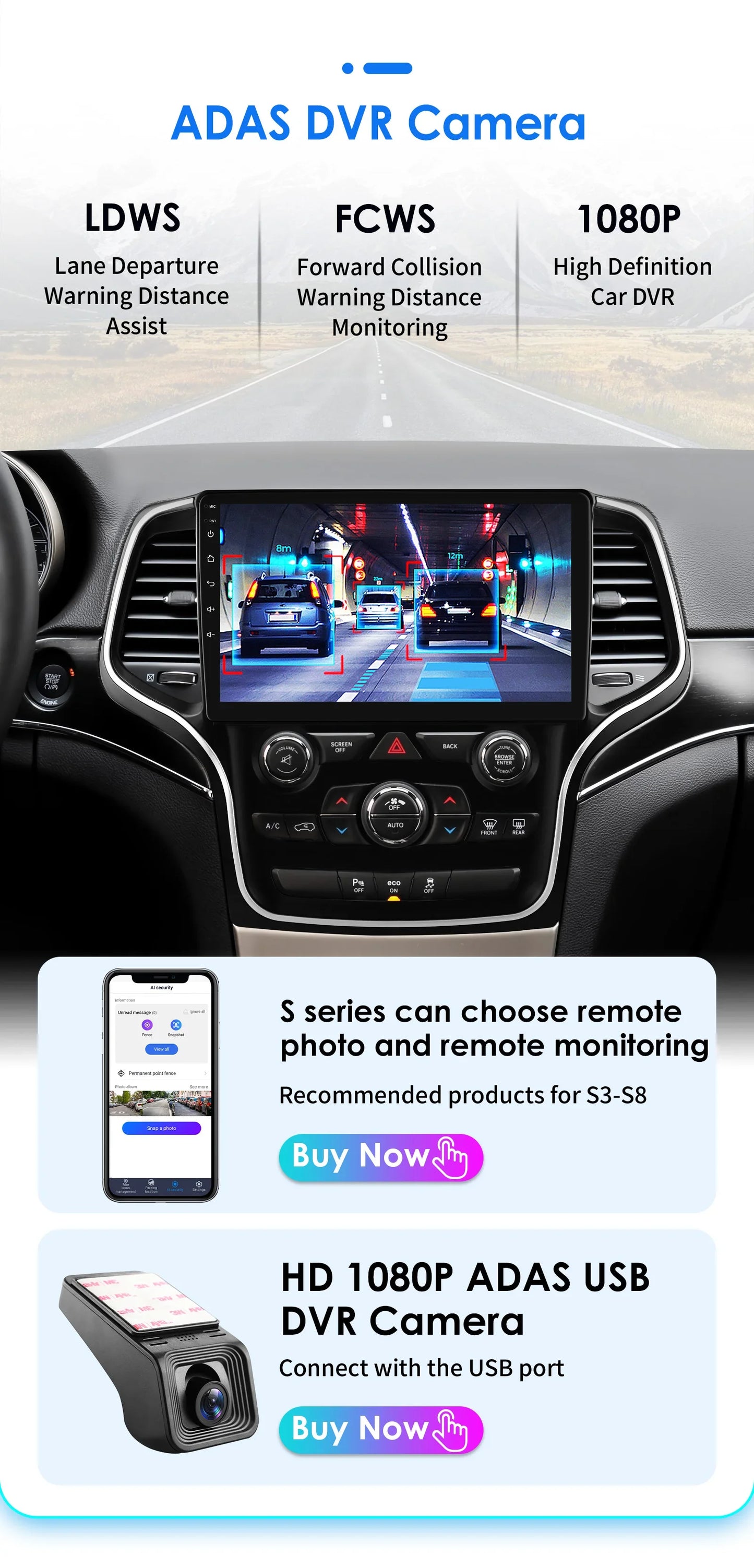 Hizpo 10.1" 2DIN CarPlay Android 13 per Jeep Grand Cherokee 2014-2022