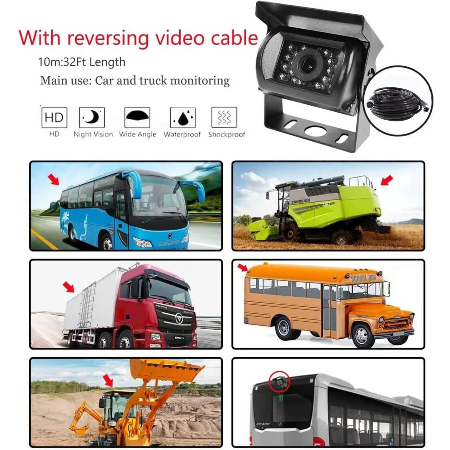 DVR 4CH 1080P Dual SD 7" LCD - Sistema di telecamere per camion, autobus e furgoni