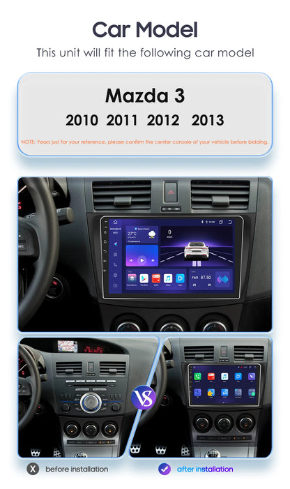 Android 9" Double Din car radio for Mazda 3 2010-2013