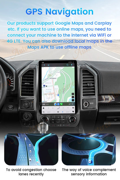 Tesla Style Car Radio 14.4" 2 Din Ford F150 2015-2021