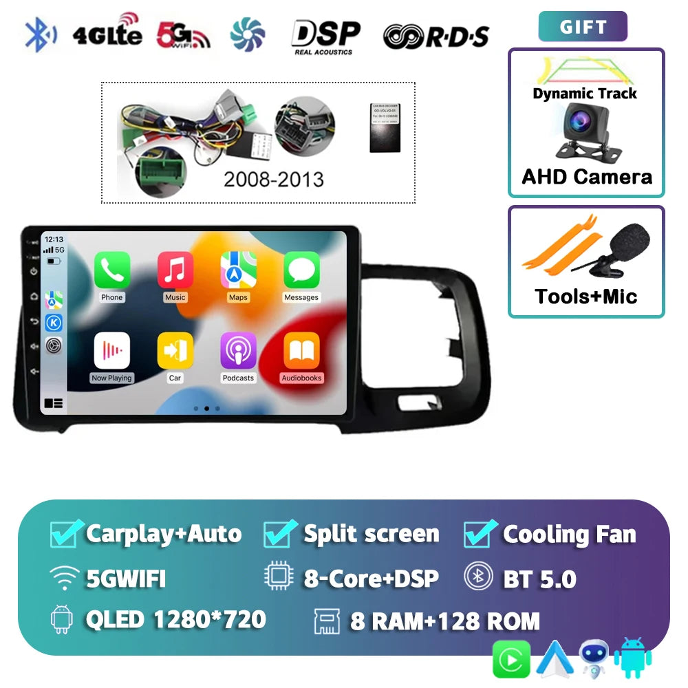 Autoradio Android 14 con CarPlay 9" 2Din per Volvo S60/V60 2011-2020
