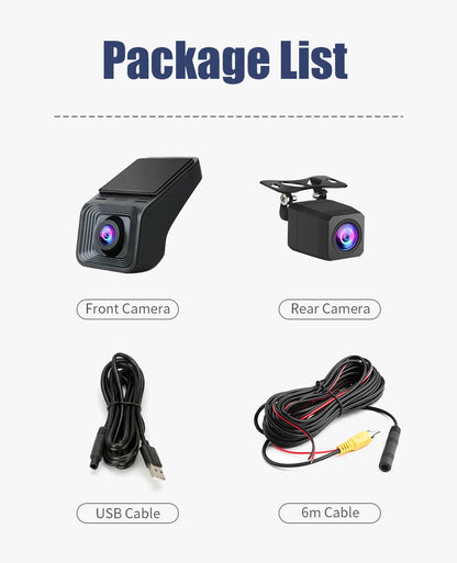 JMCQ Dual Dash Cam per Android, 720P con rilevamento del movimento