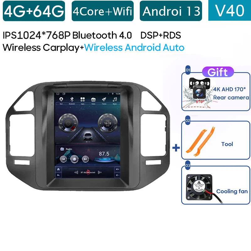 Autoradio 9.7" 1DIN para Mitsubishi Pajero 1999-2011