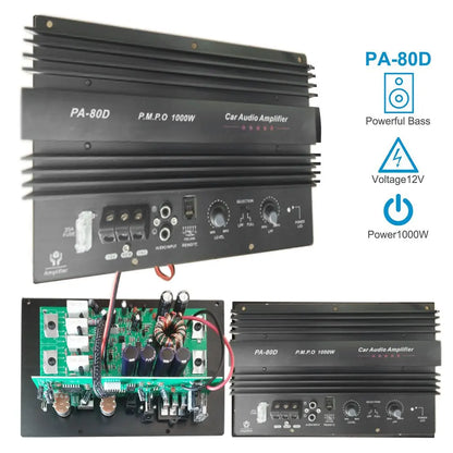 Amplificatore mono 1000W 12V PA-80D – Potente amplificatore subwoofer per auto