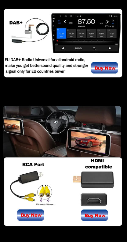 Autoradio Android 9" 1 Din para Renault Latitude/Laguna