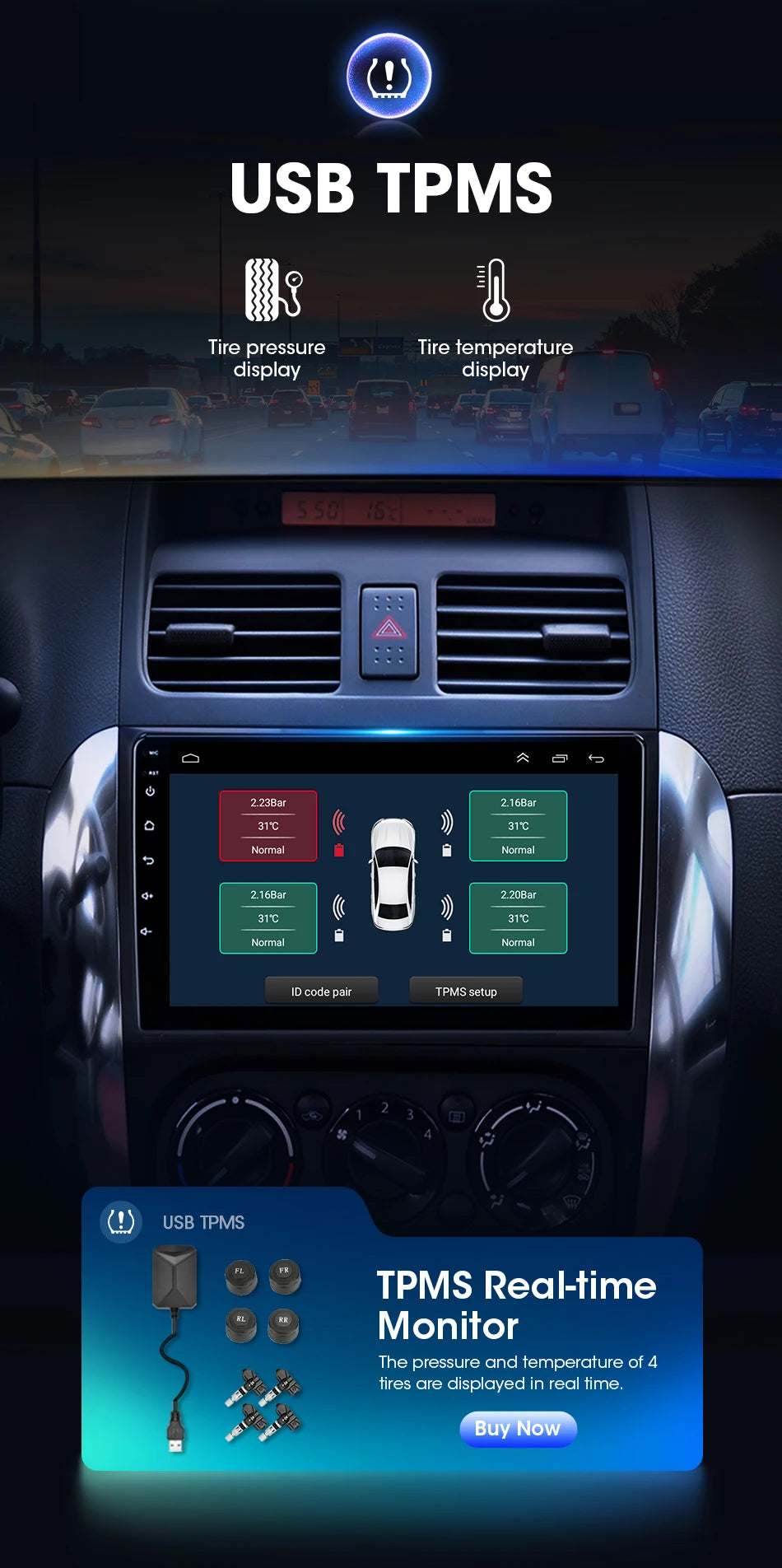 Srnubi 9" Android Autoradio, 2 Din, CarPlay per Suzuki SX4 2006-2014