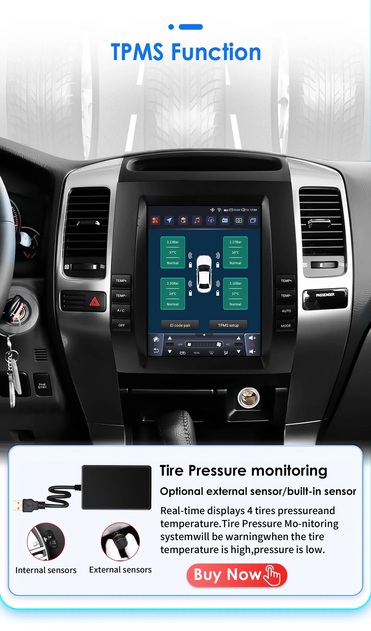 Autoradio Android 13 da 9,7" Double Din per Land Cruiser Prado 120 / Lexus GX470 2002-2009