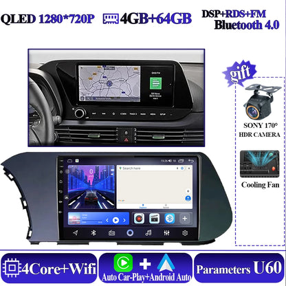 Android 14 Wireless CarPlay 10" Hyundai I20 2021-2022