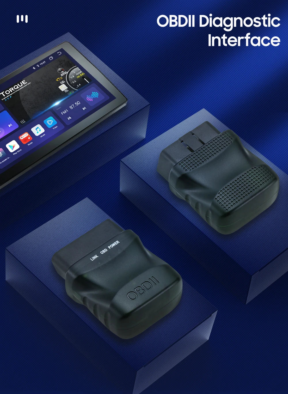 Monitor per auto Hizpo PJ-908 con Bluetooth e OBD2 per autoradio