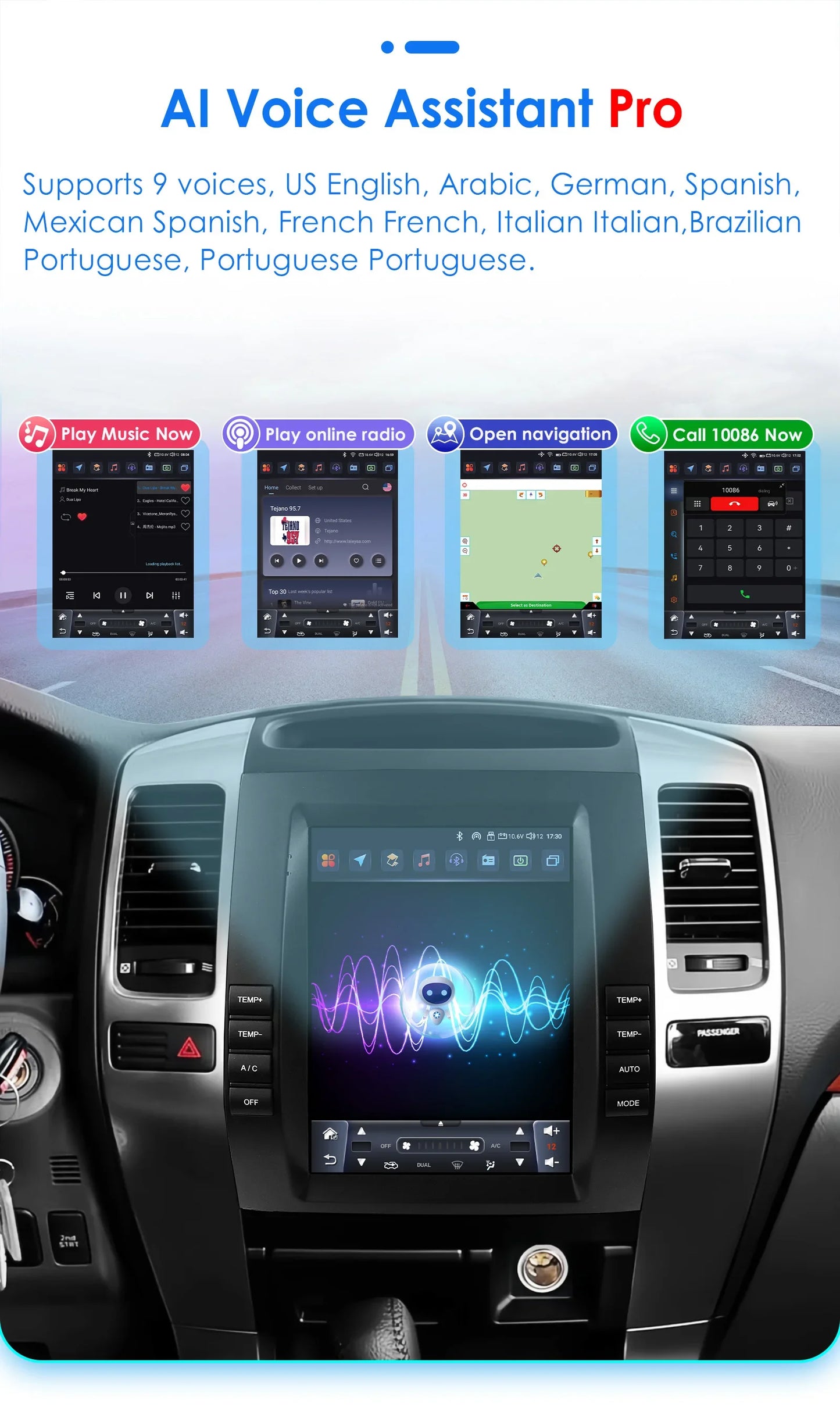 Autoradio Android 13 da 9,7" Double Din per Land Cruiser Prado 120 / Lexus GX470 2002-2009