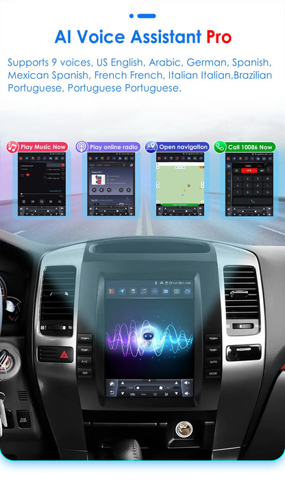 Autoradio Android 13 da 9,7" Double Din per Land Cruiser Prado 120 / Lexus GX470 2002-2009